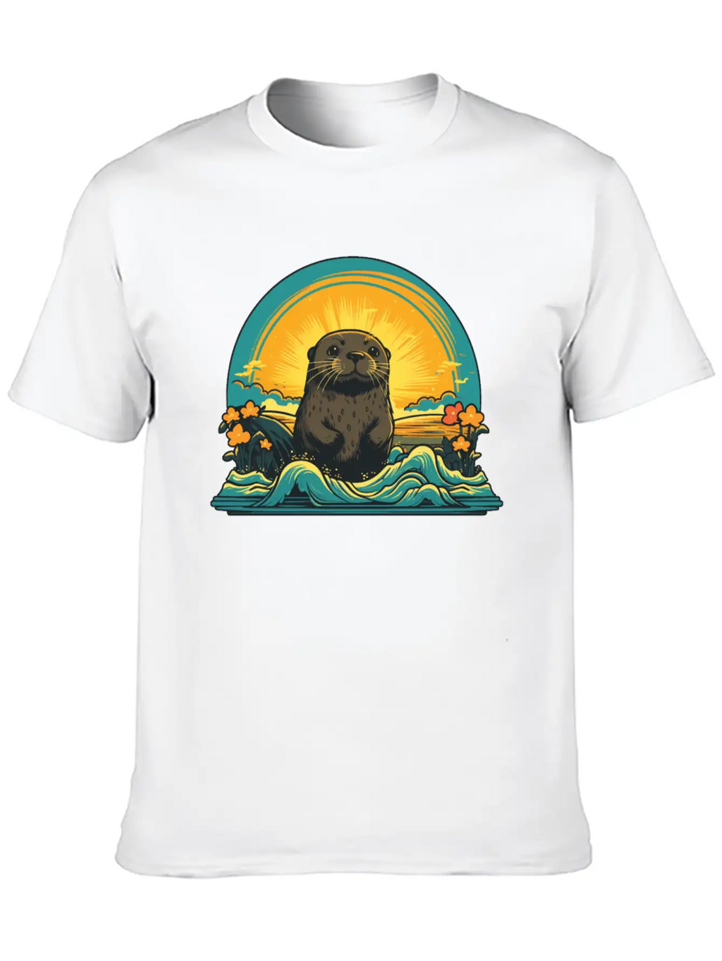 Otter Retro Sea Relaxed Everyday Tee – Lightweight And Durable Cotton