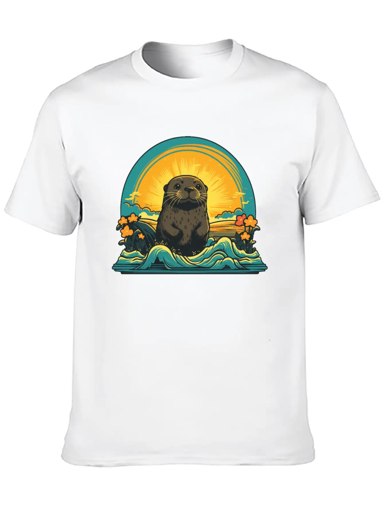 Otter Retro Sea Relaxed Everyday Tee – Lightweight And Durable Cotton