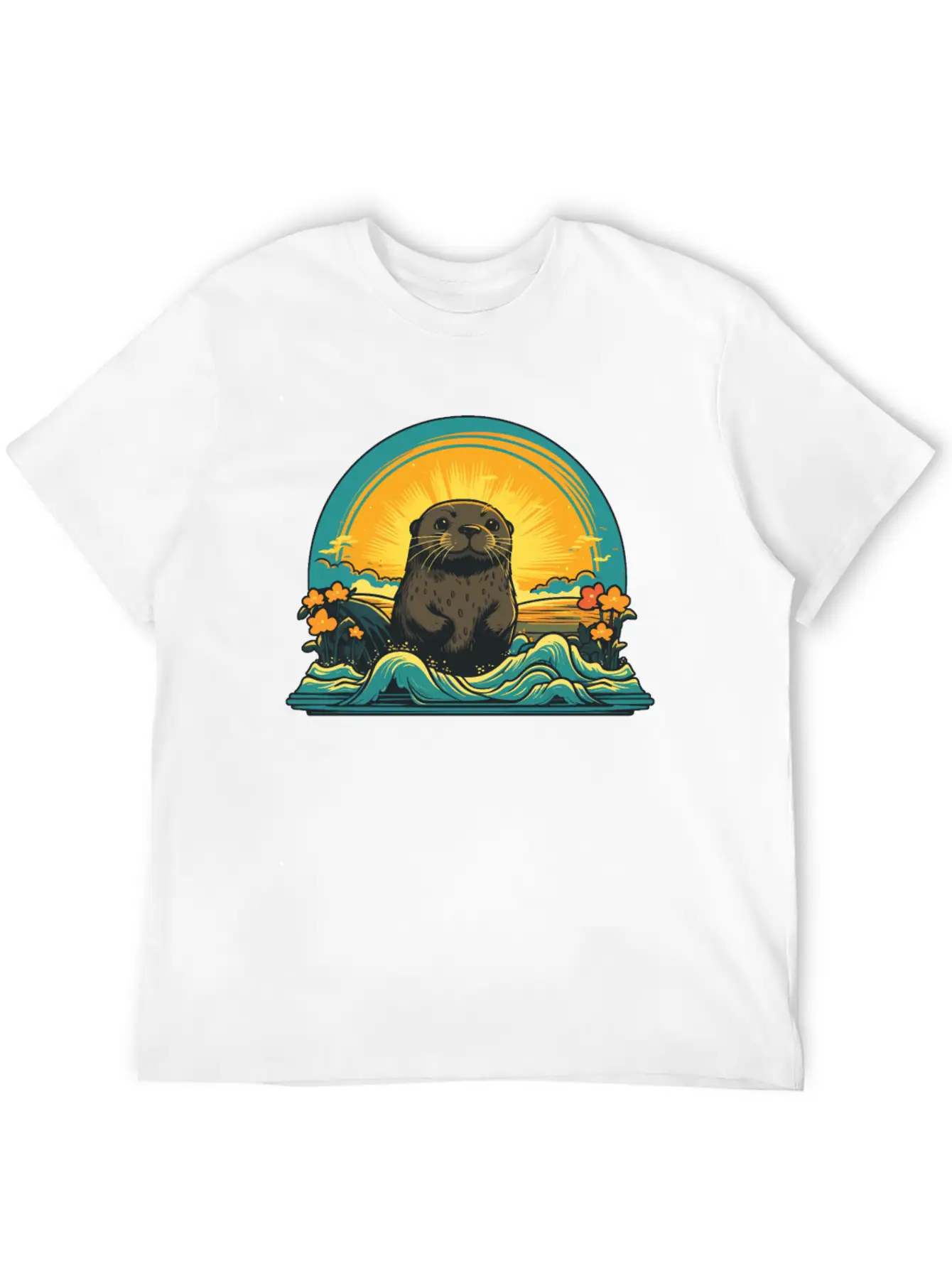 Otter Retro Sea Relaxed Everyday Tee – Lightweight And Durable Cotton