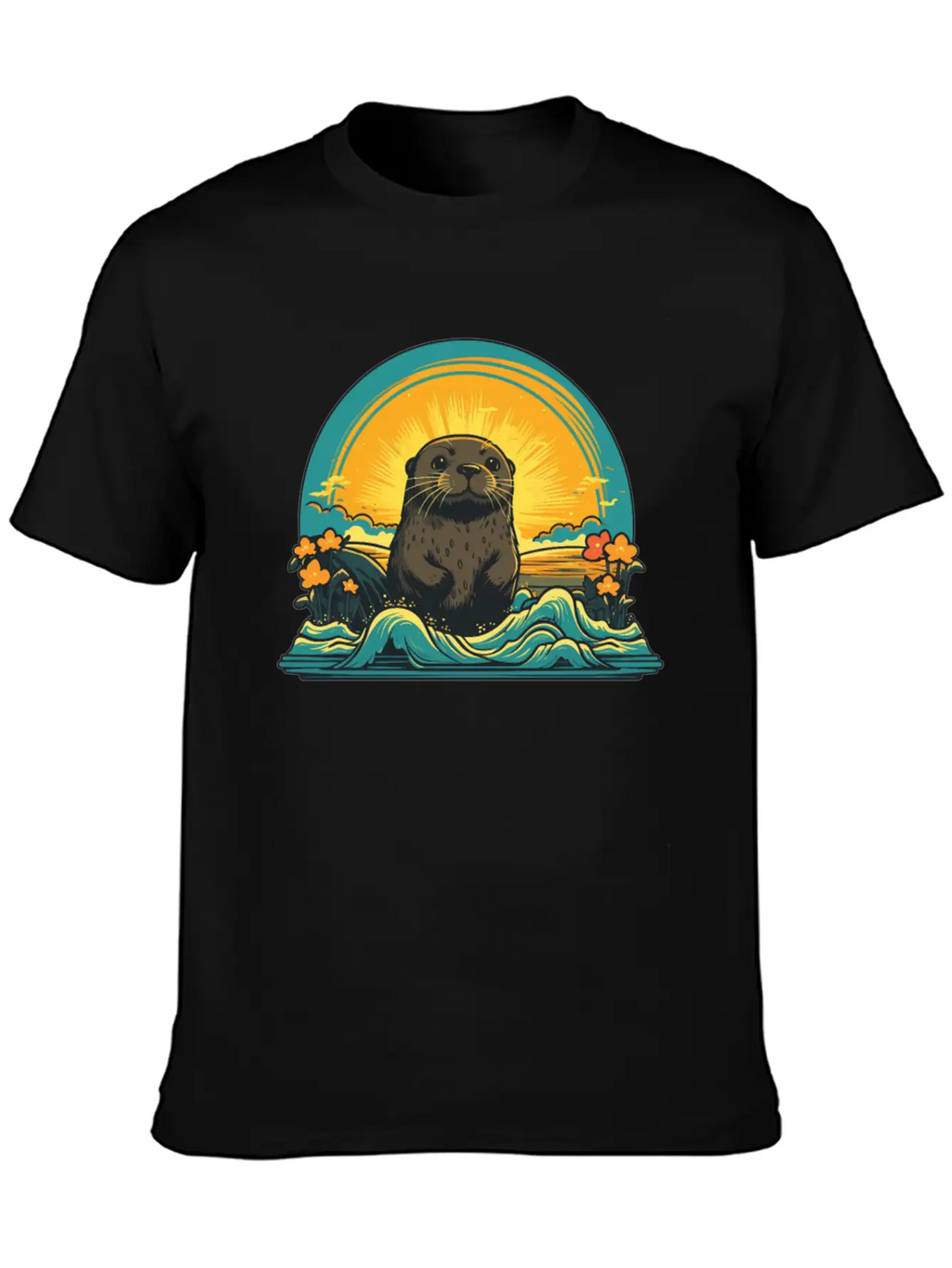 Otter Retro Sea Relaxed Everyday Tee – Lightweight And Durable Cotton