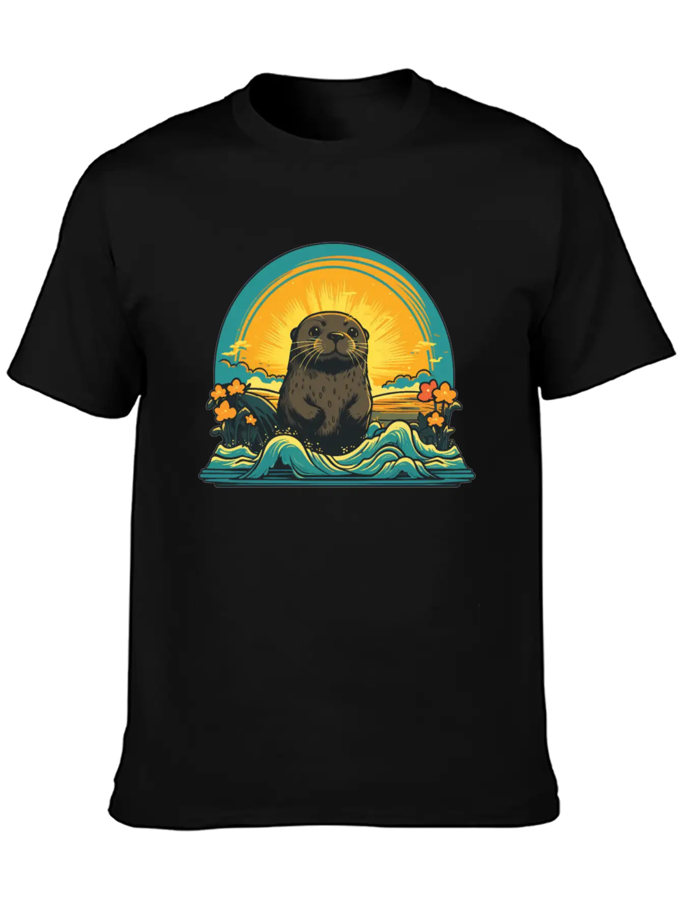 Otter Retro Sea Relaxed Everyday Tee – Lightweight And Durable Cotton