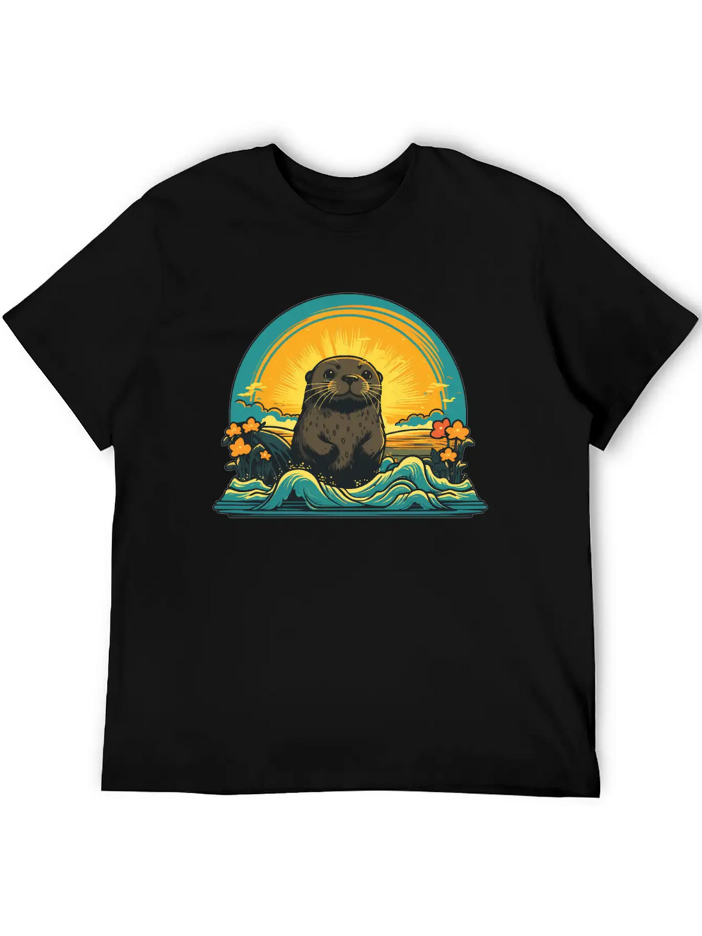 Otter Retro Sea Relaxed Everyday Tee – Lightweight And Durable Cotton