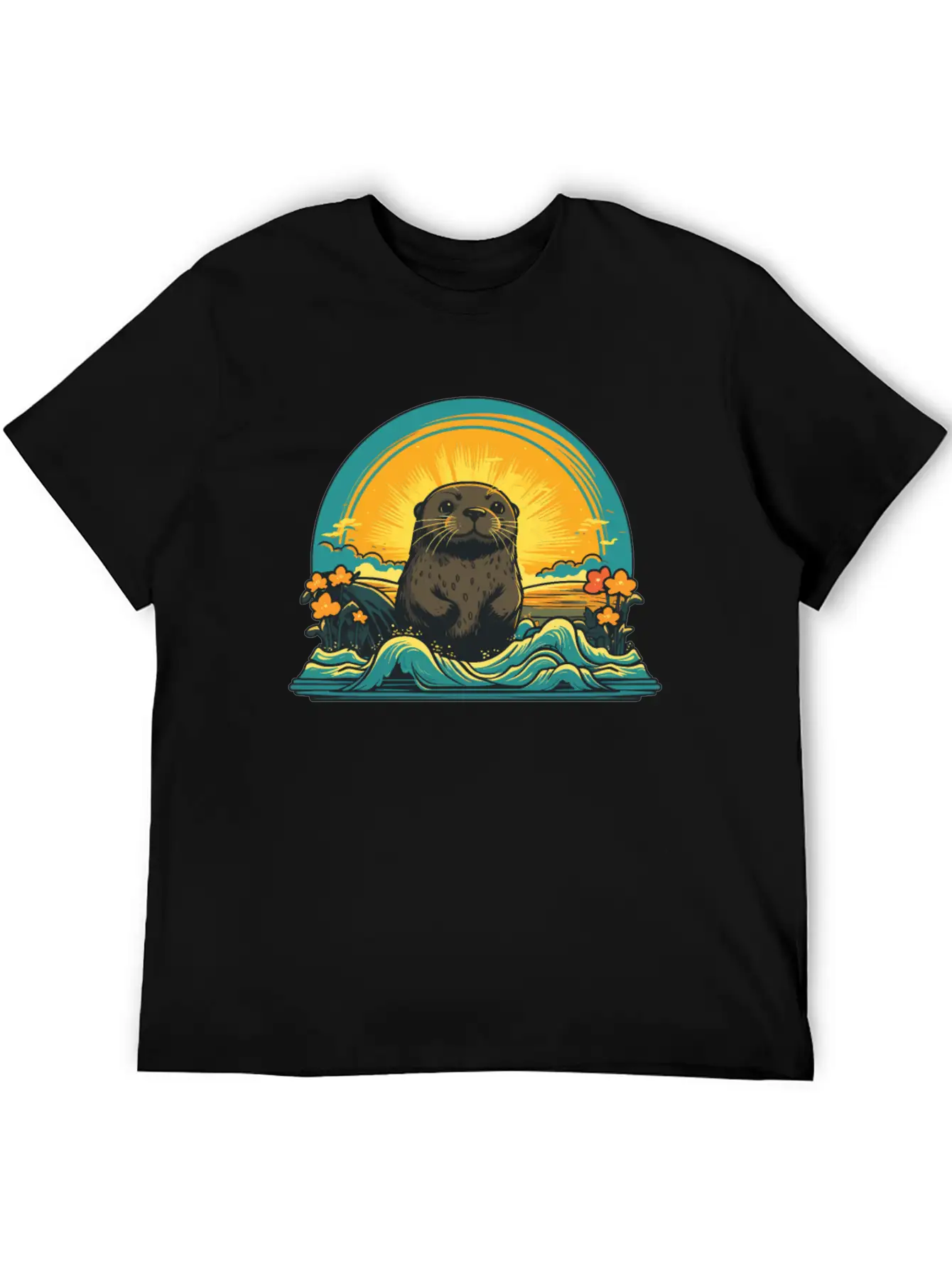 Otter Retro Sea Relaxed Everyday Tee – Lightweight And Durable Cotton