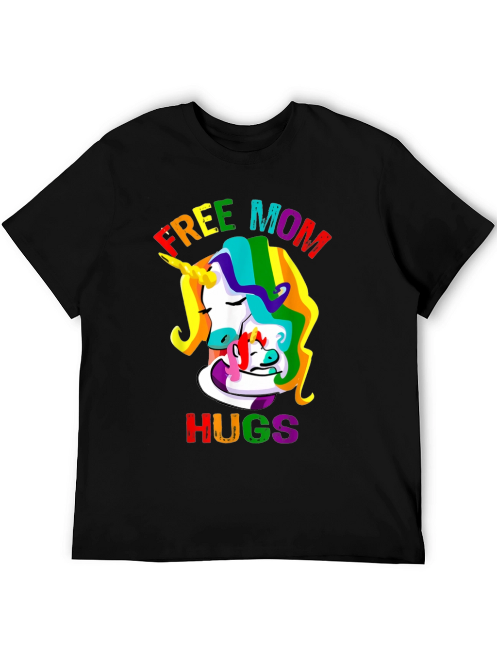 Free Mom Hugs Unicorn Graphic Tee