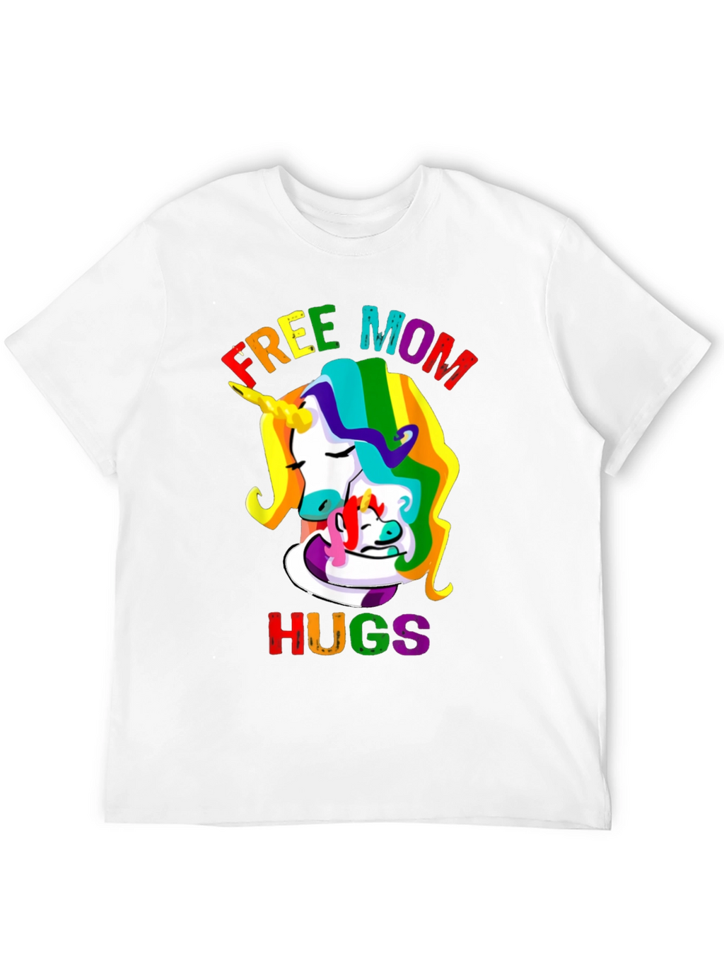 Free Mom Hugs Unicorn Graphic Tee