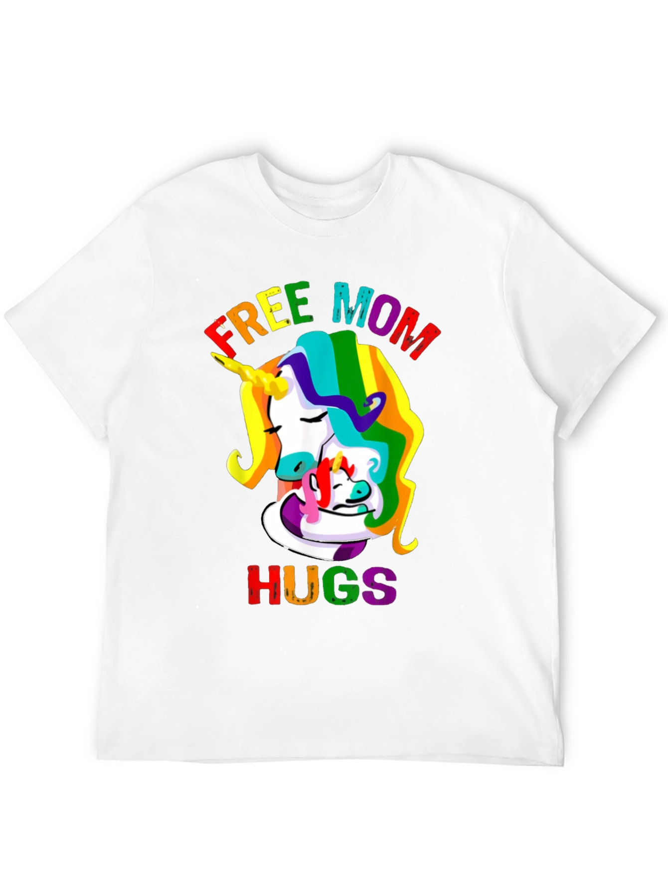 Free Mom Hugs Unicorn Graphic Tee