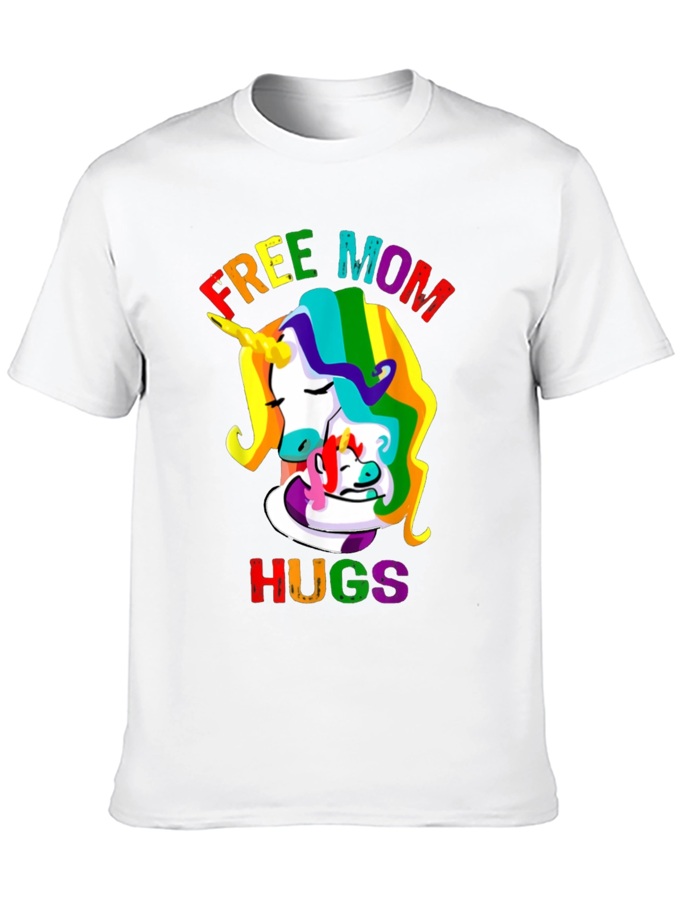 Free Mom Hugs Unicorn Graphic Tee