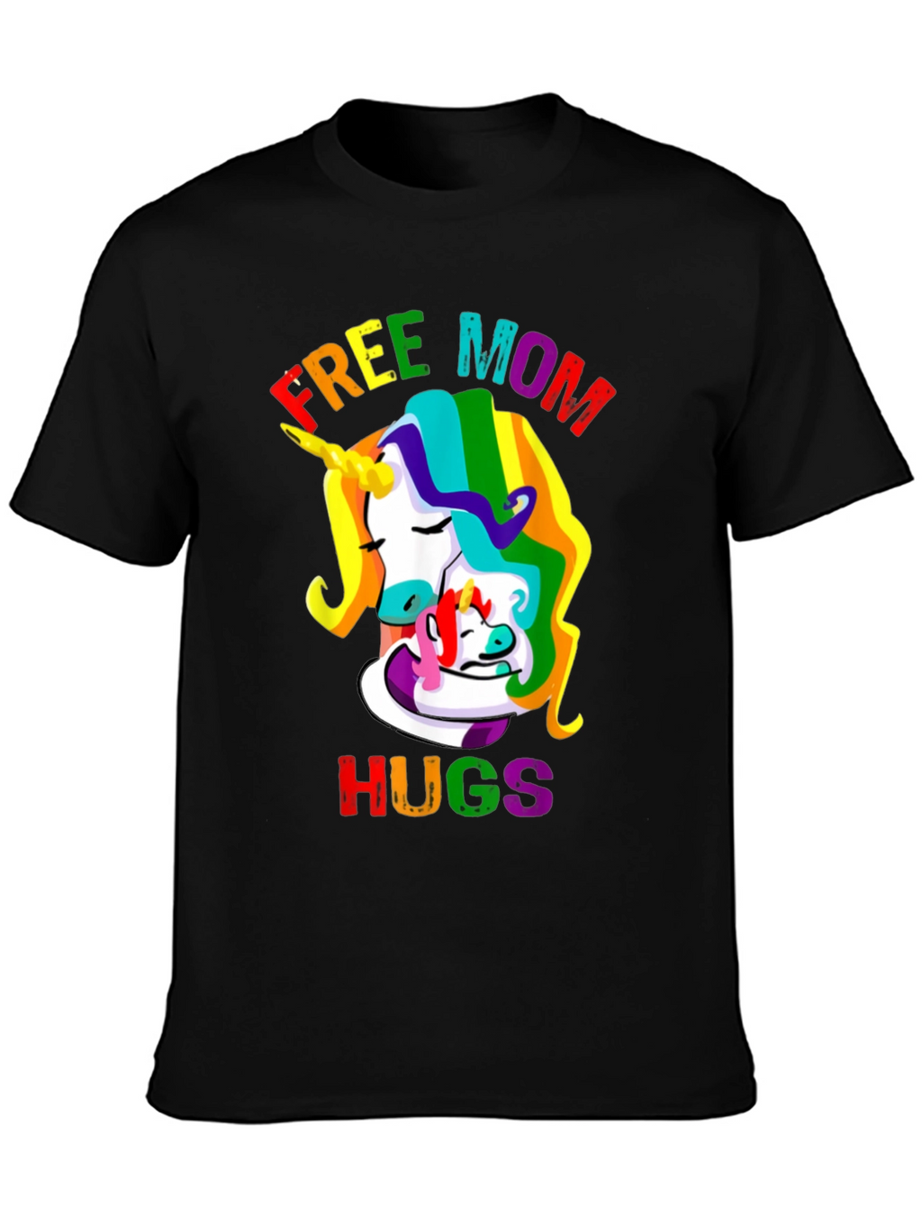 Free Mom Hugs Unicorn Graphic Tee
