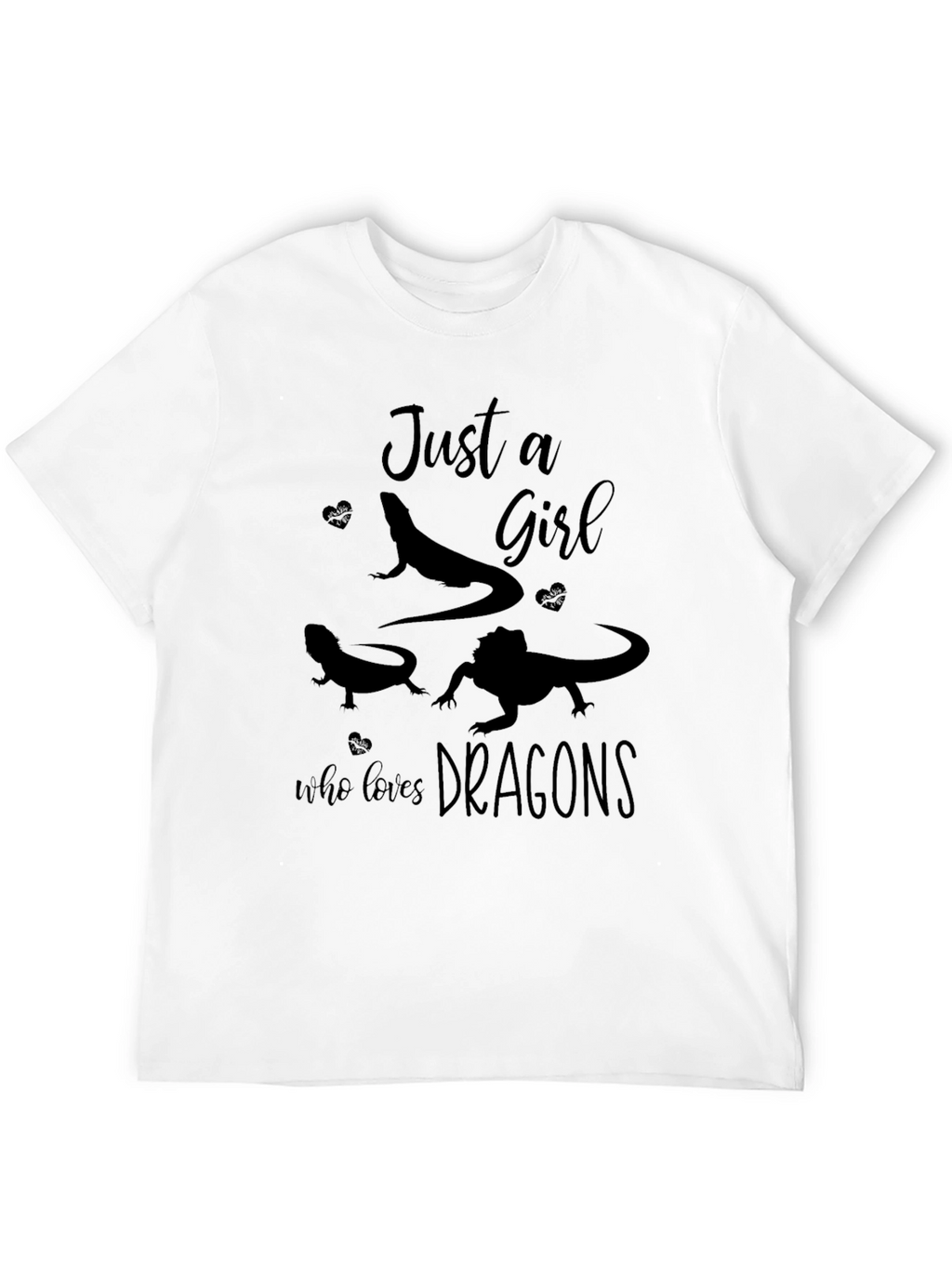 Just a Girl Who Loves Dragons Black T-Shirt