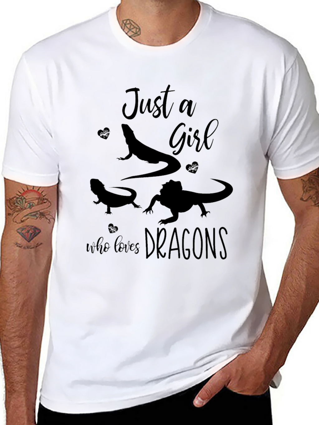 Just a Girl Who Loves Dragons Black T-Shirt
