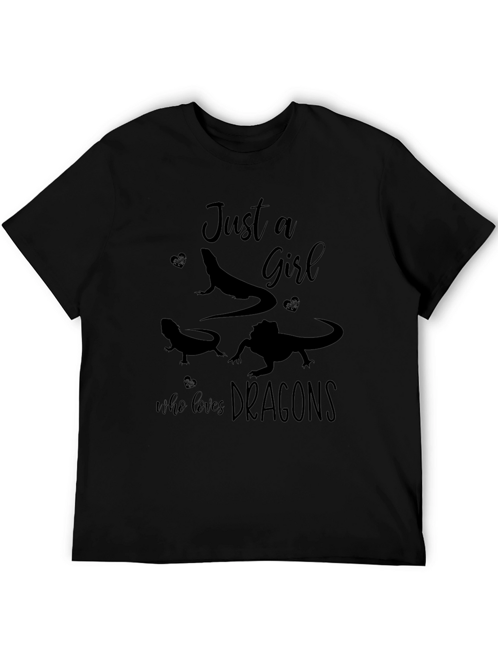 Just a Girl Who Loves Dragons Black T-Shirt