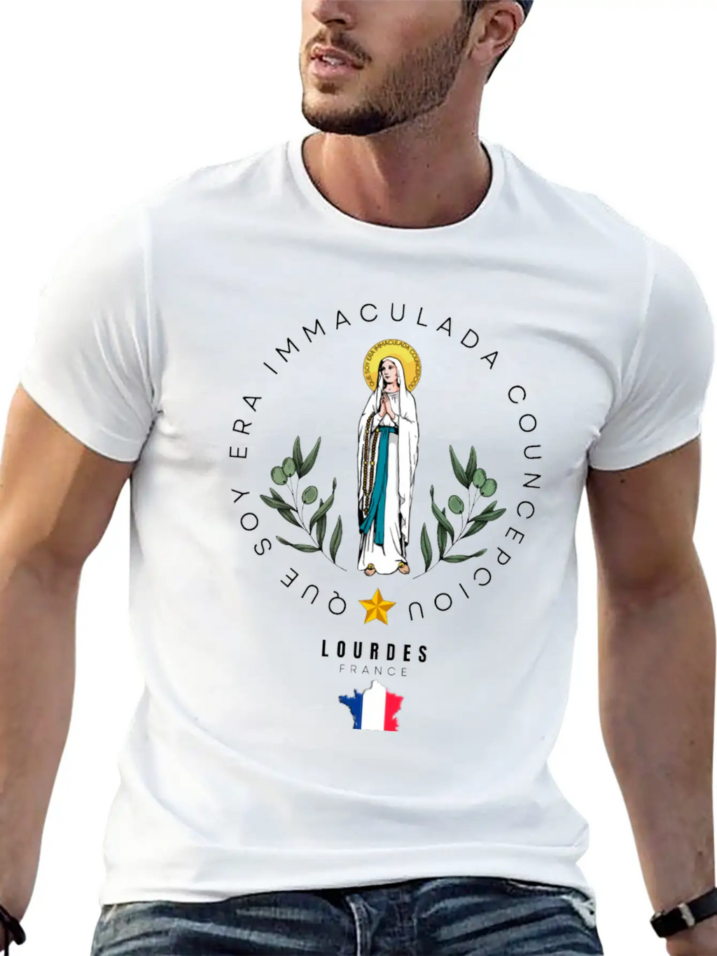 OUR LADY OF LOURDES Breathable Graphic T-Shirt – Perfect For Casual Days