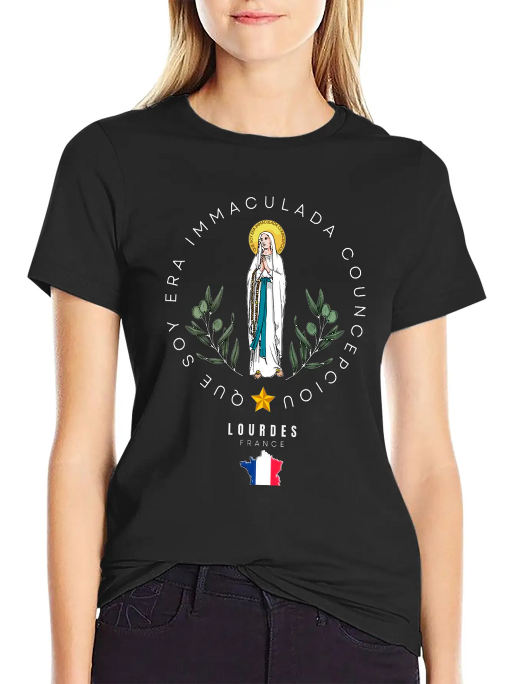 OUR LADY OF LOURDES Breathable Graphic T-Shirt – Perfect For Casual Days