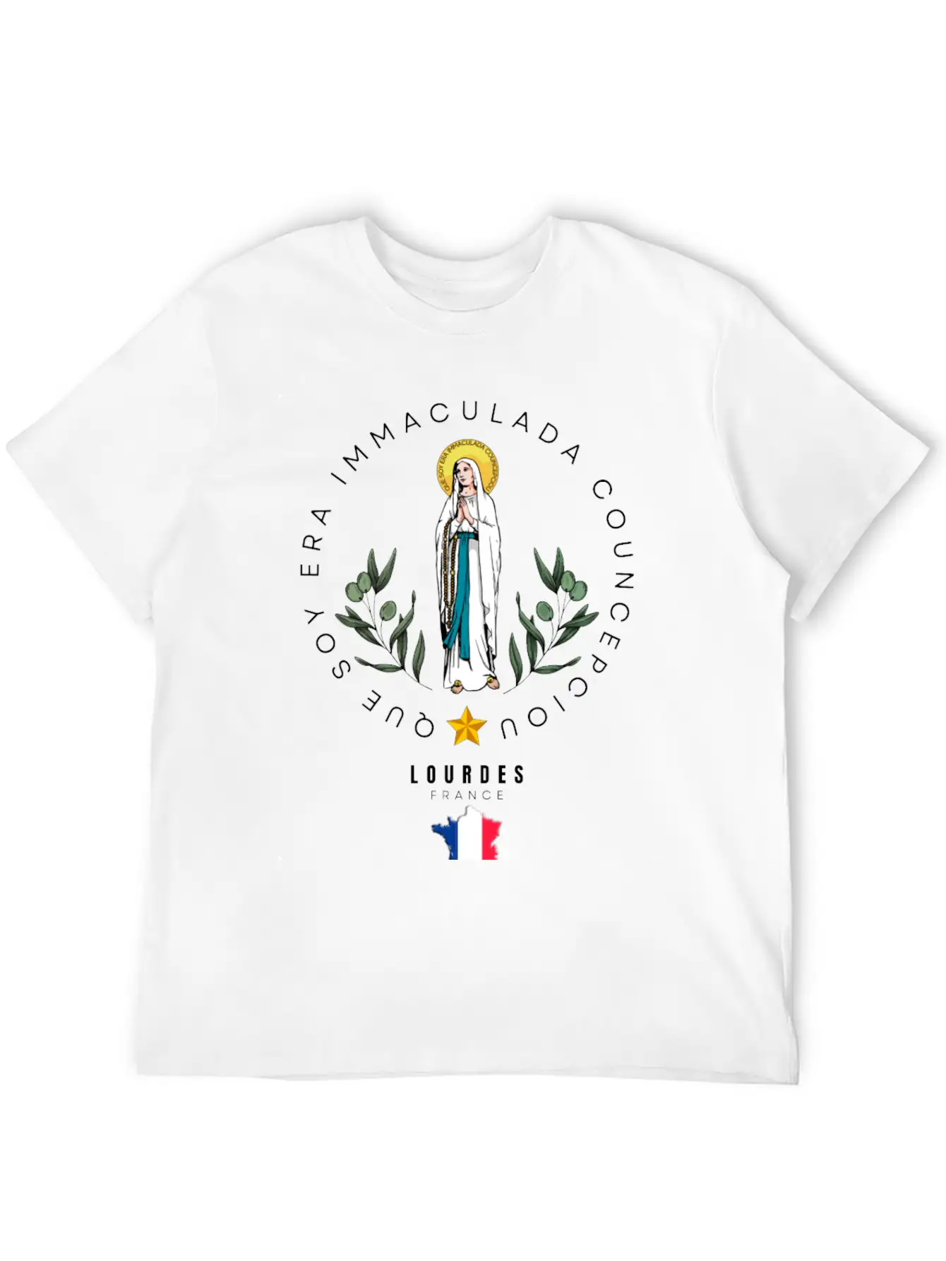 OUR LADY OF LOURDES Breathable Graphic T-Shirt – Perfect For Casual Days