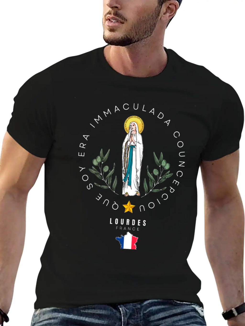 OUR LADY OF LOURDES Breathable Graphic T-Shirt – Perfect For Casual Days