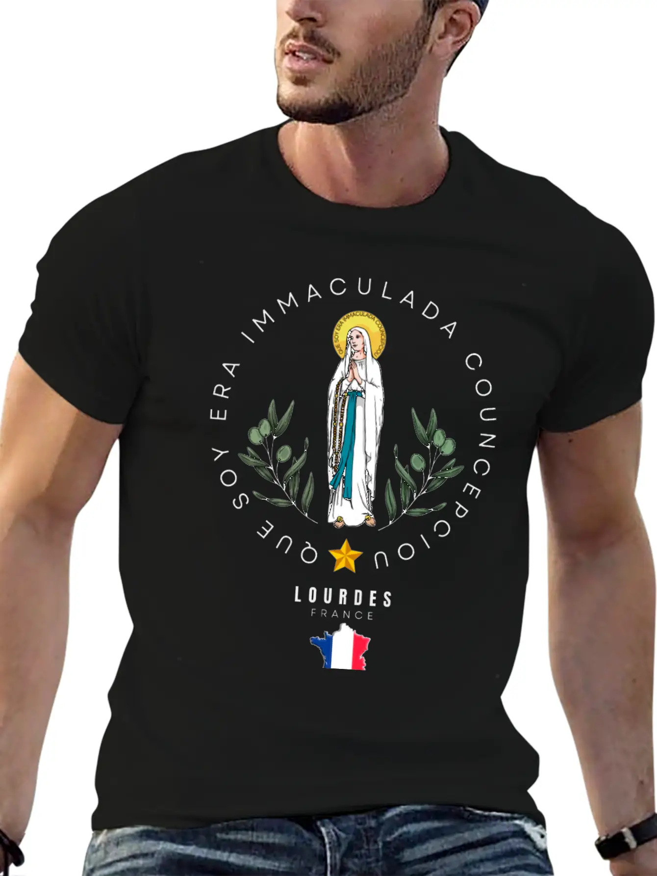 OUR LADY OF LOURDES Breathable Graphic T-Shirt – Perfect For Casual Days