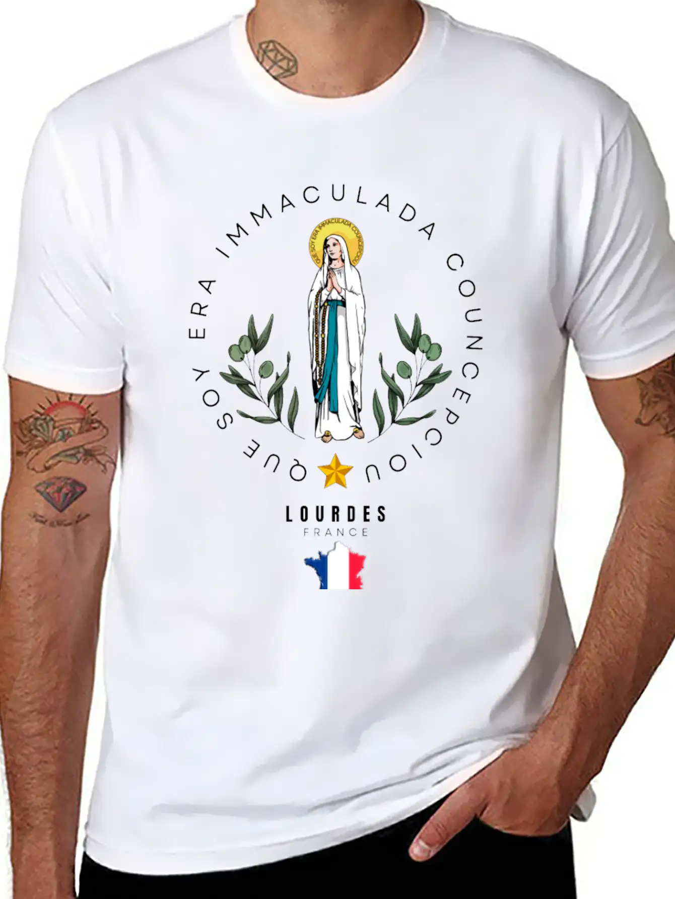 OUR LADY OF LOURDES Breathable Graphic T-Shirt – Perfect For Casual Days