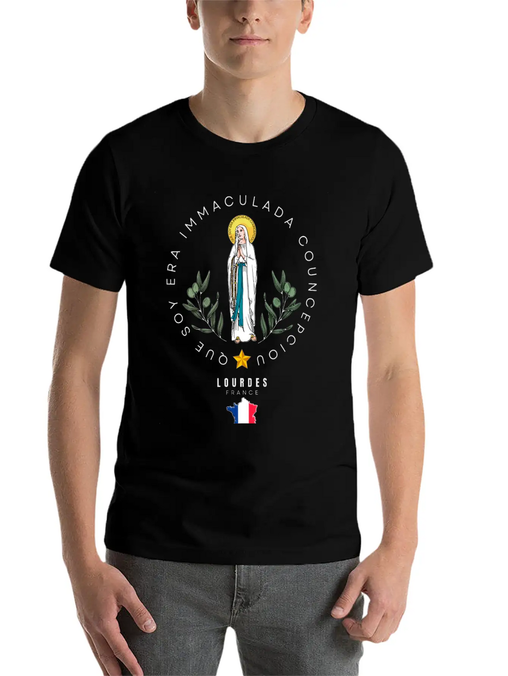 OUR LADY OF LOURDES Breathable Graphic T-Shirt – Perfect For Casual Days