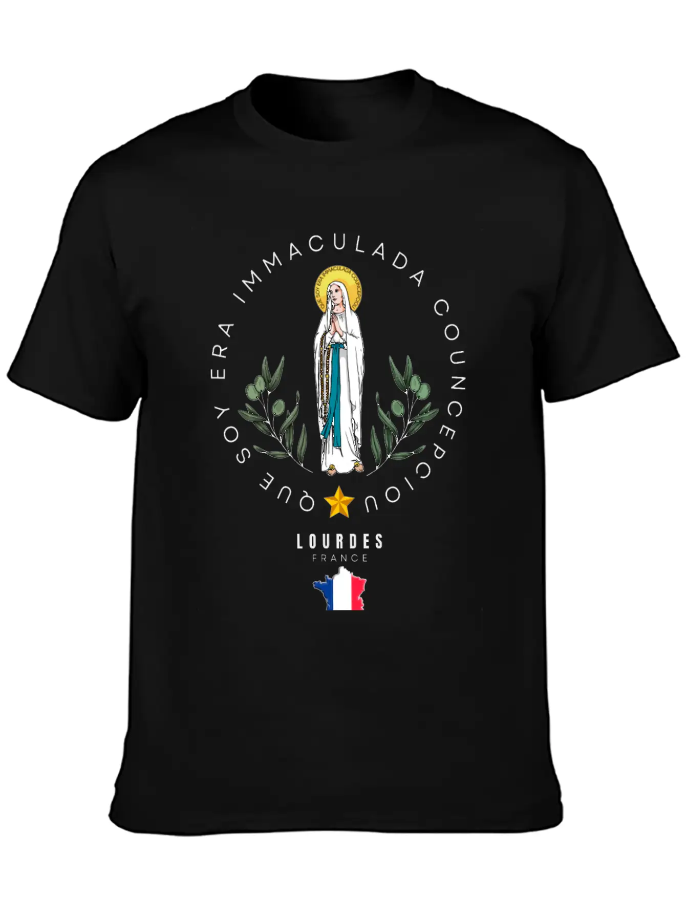 OUR LADY OF LOURDES Breathable Graphic T-Shirt – Perfect For Casual Days