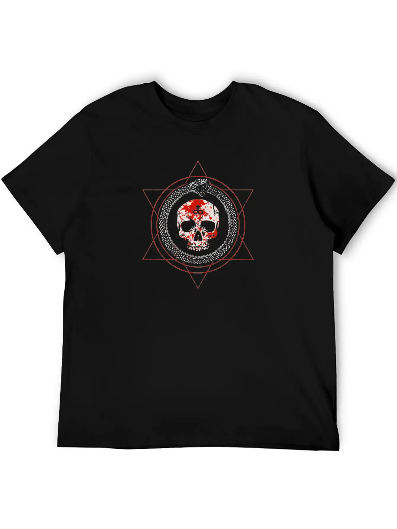 Ouroboros Skull Occult Gothic Goth Baphomet Breathable Graphic T-Shirt – Perfect For Casual Days