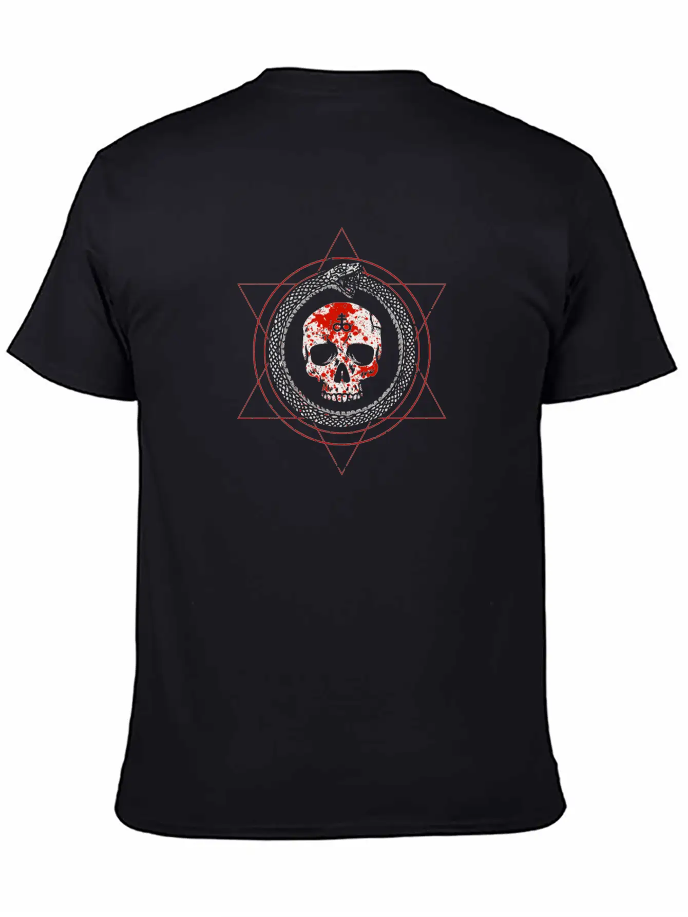 Ouroboros Skull Occult Gothic Goth Baphomet Breathable Graphic T-Shirt – Perfect For Casual Days