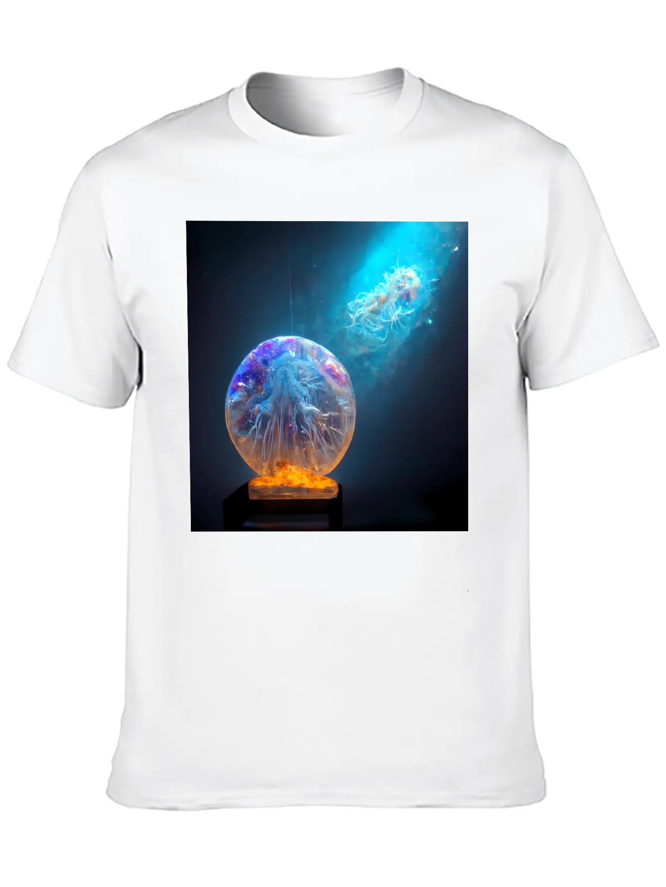 Outer Space Snow Globe Jellyfish And Galaxy Nebula Relaxed Everyday Tee – Lightweight And Durable Cotton