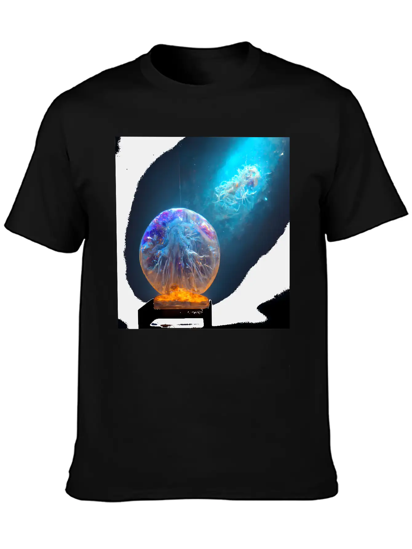 Outer Space Snow Globe Jellyfish And Galaxy Nebula Relaxed Everyday Tee – Lightweight And Durable Cotton