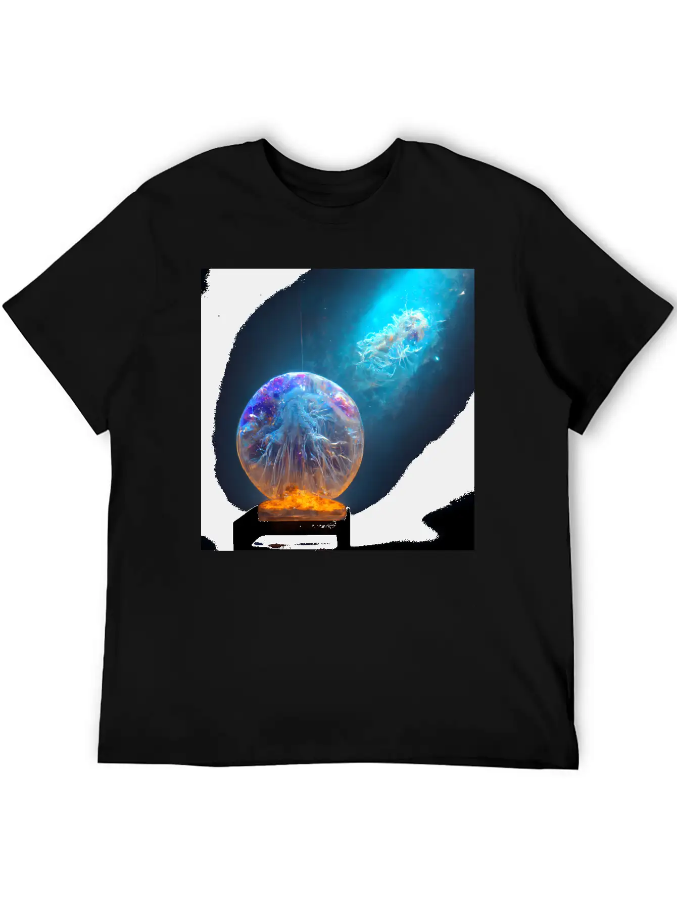 Outer Space Snow Globe Jellyfish And Galaxy Nebula Relaxed Everyday Tee – Lightweight And Durable Cotton