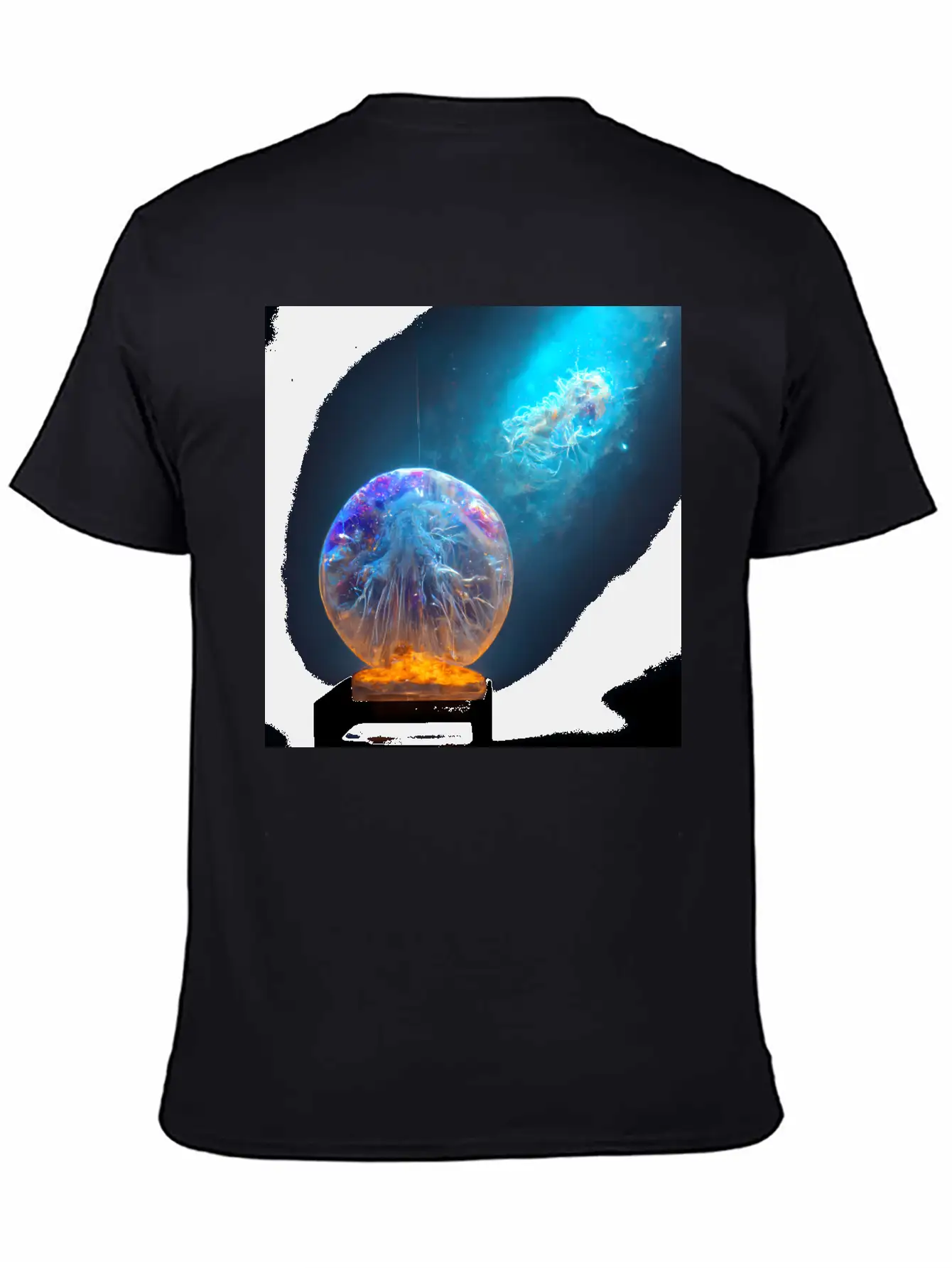 Outer Space Snow Globe Jellyfish And Galaxy Nebula Relaxed Everyday Tee – Lightweight And Durable Cotton