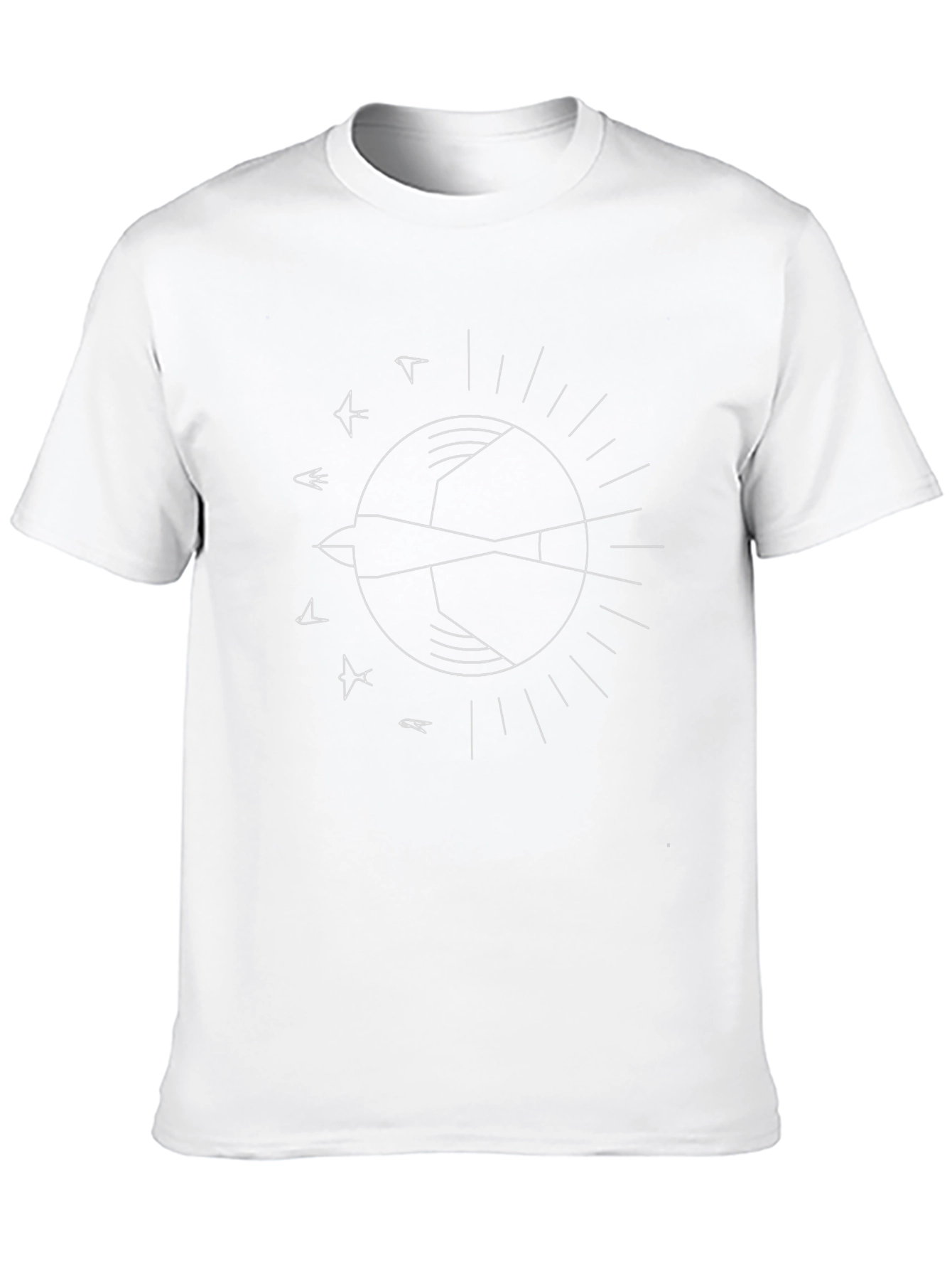 Abstract Bird Graphic Tee - Modern Black T-Shirt