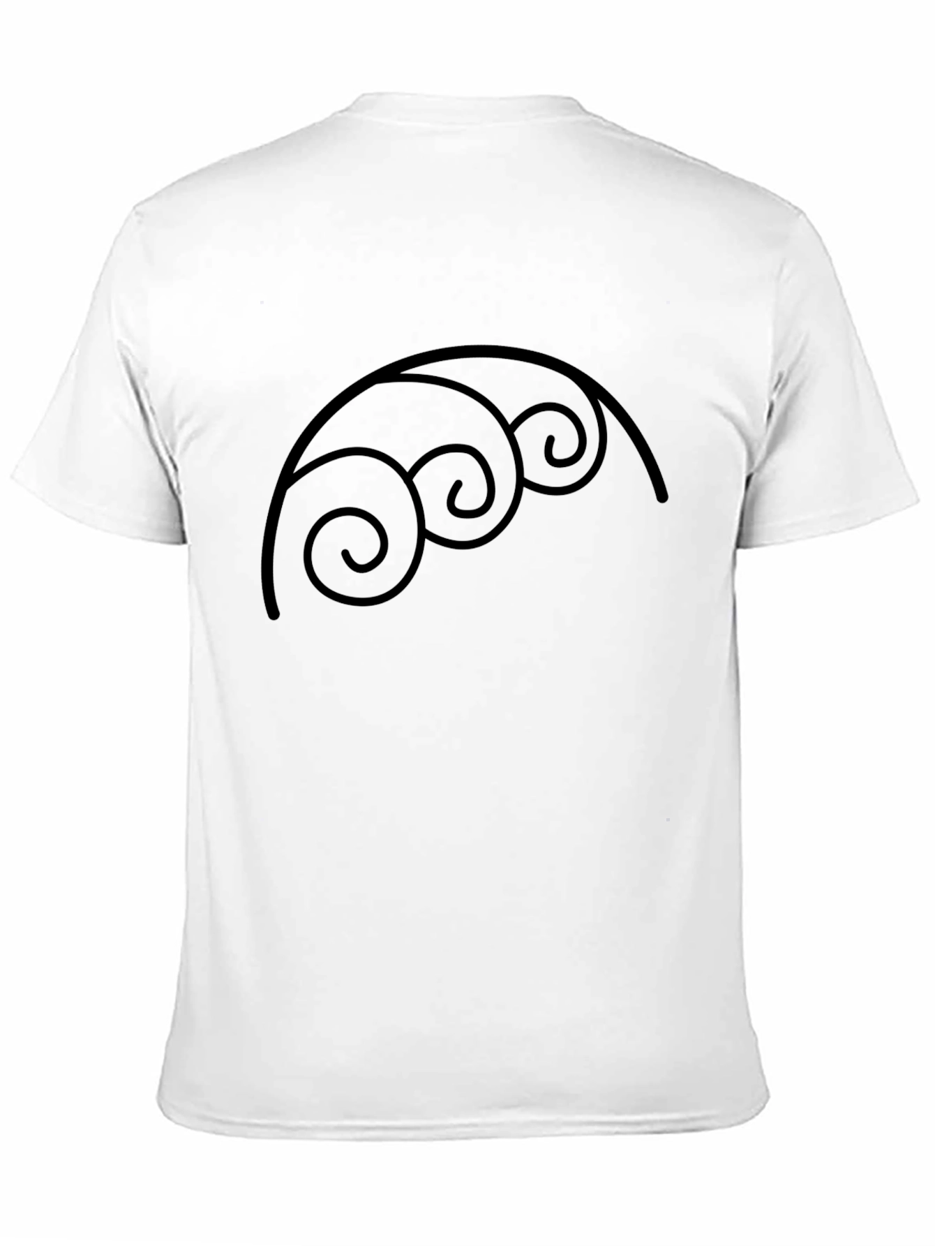 Abstract Swirl Graphic Black T-Shirt