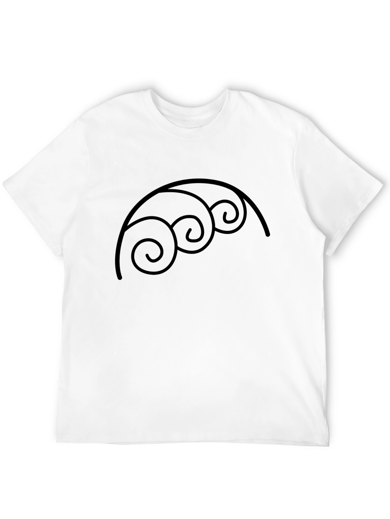 Abstract Swirl Graphic Black T-Shirt