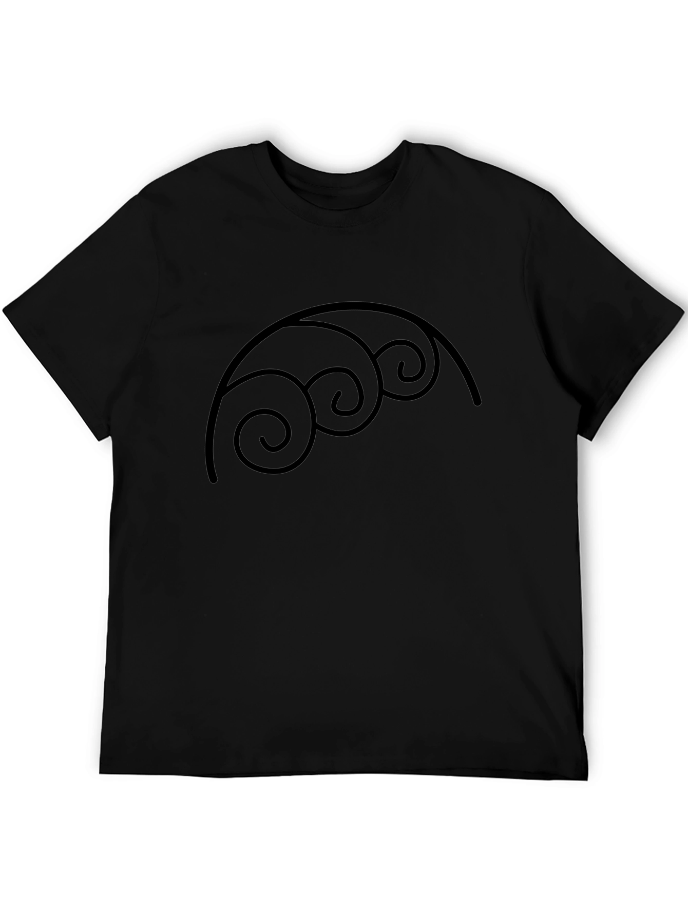 Abstract Swirl Graphic Black T-Shirt
