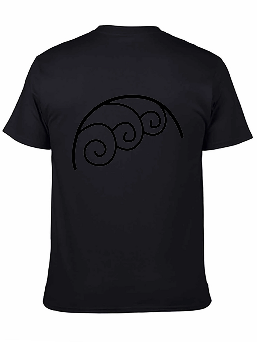Abstract Swirl Graphic Black T-Shirt