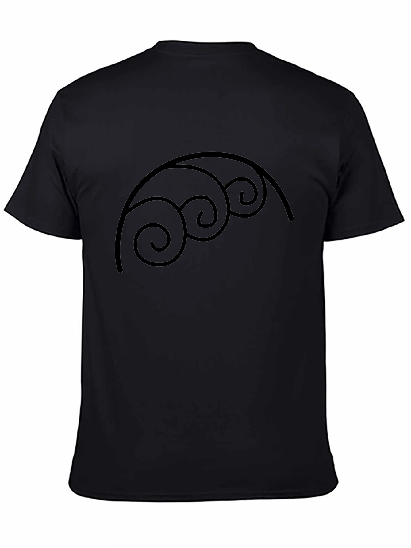 Abstract Swirl Graphic Black T-Shirt