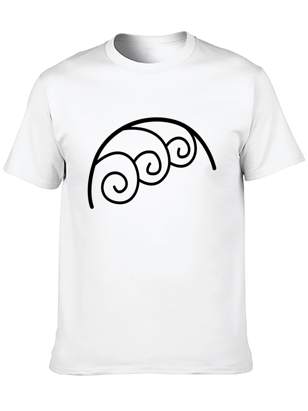Abstract Swirl Graphic Black T-Shirt