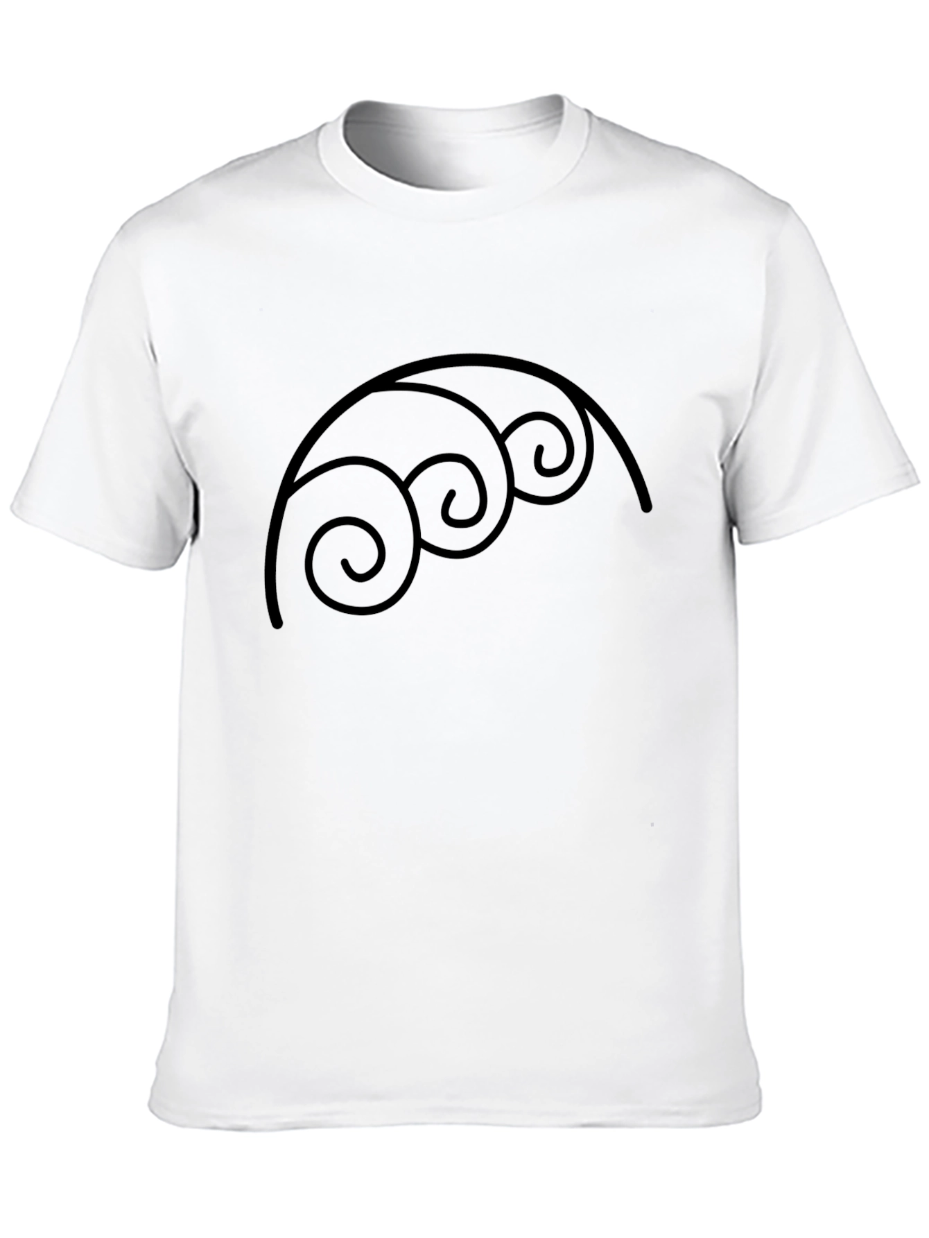 Abstract Swirl Graphic Black T-Shirt