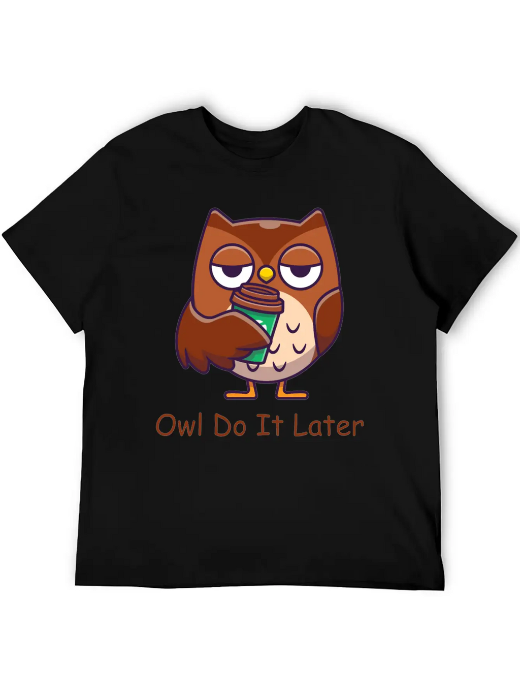 Owl Do It Later Funny Owl Timeless Short Sleeve Tee – Comfy And Minimalist Design