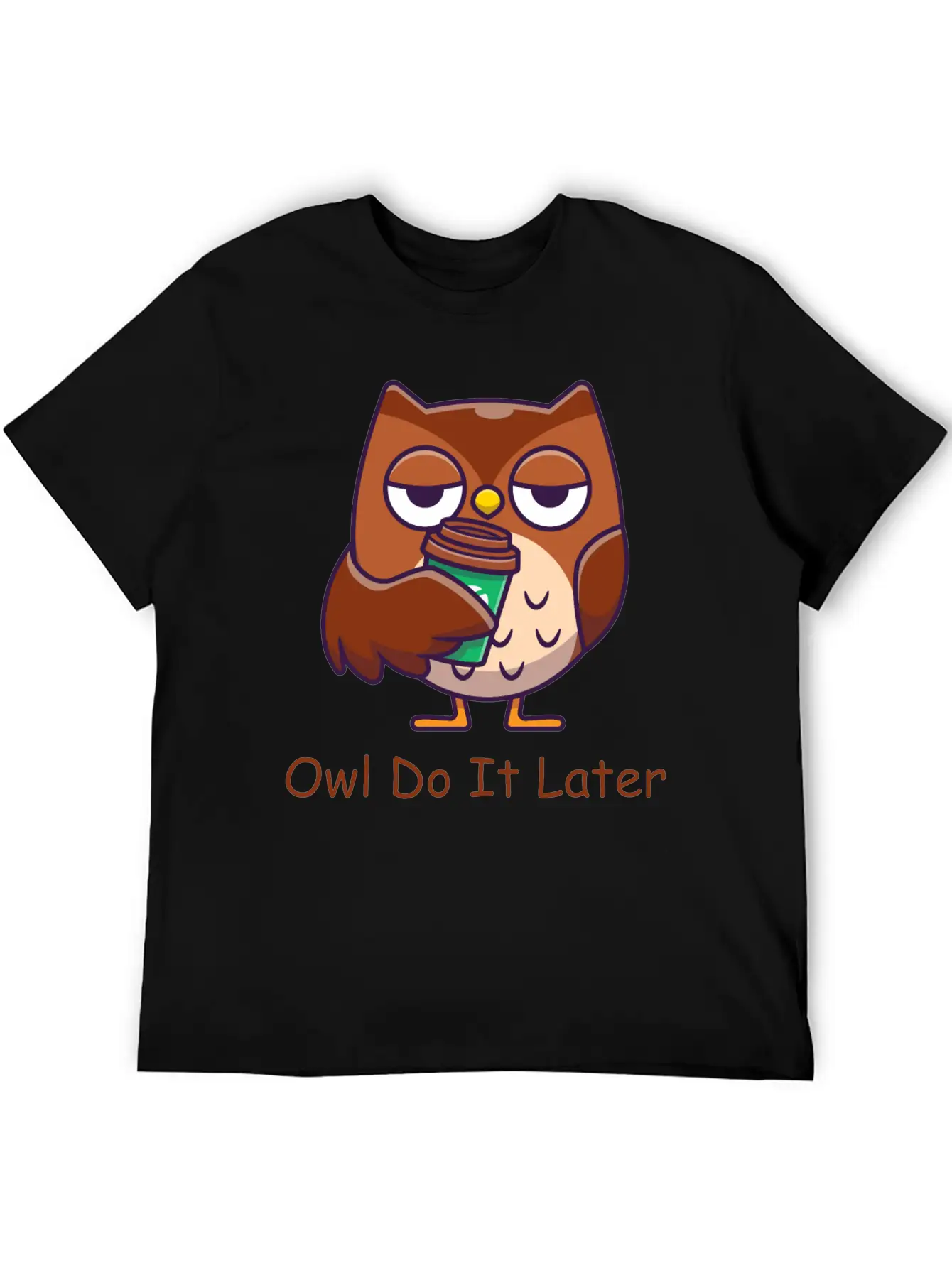 Owl Do It Later Funny Owl Timeless Short Sleeve Tee – Comfy And Minimalist Design