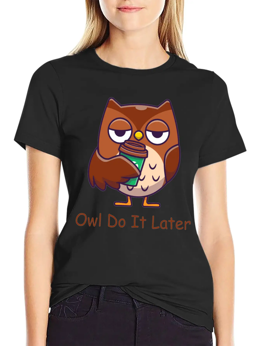 Owl Do It Later Funny Owl Timeless Short Sleeve Tee – Comfy And Minimalist Design
