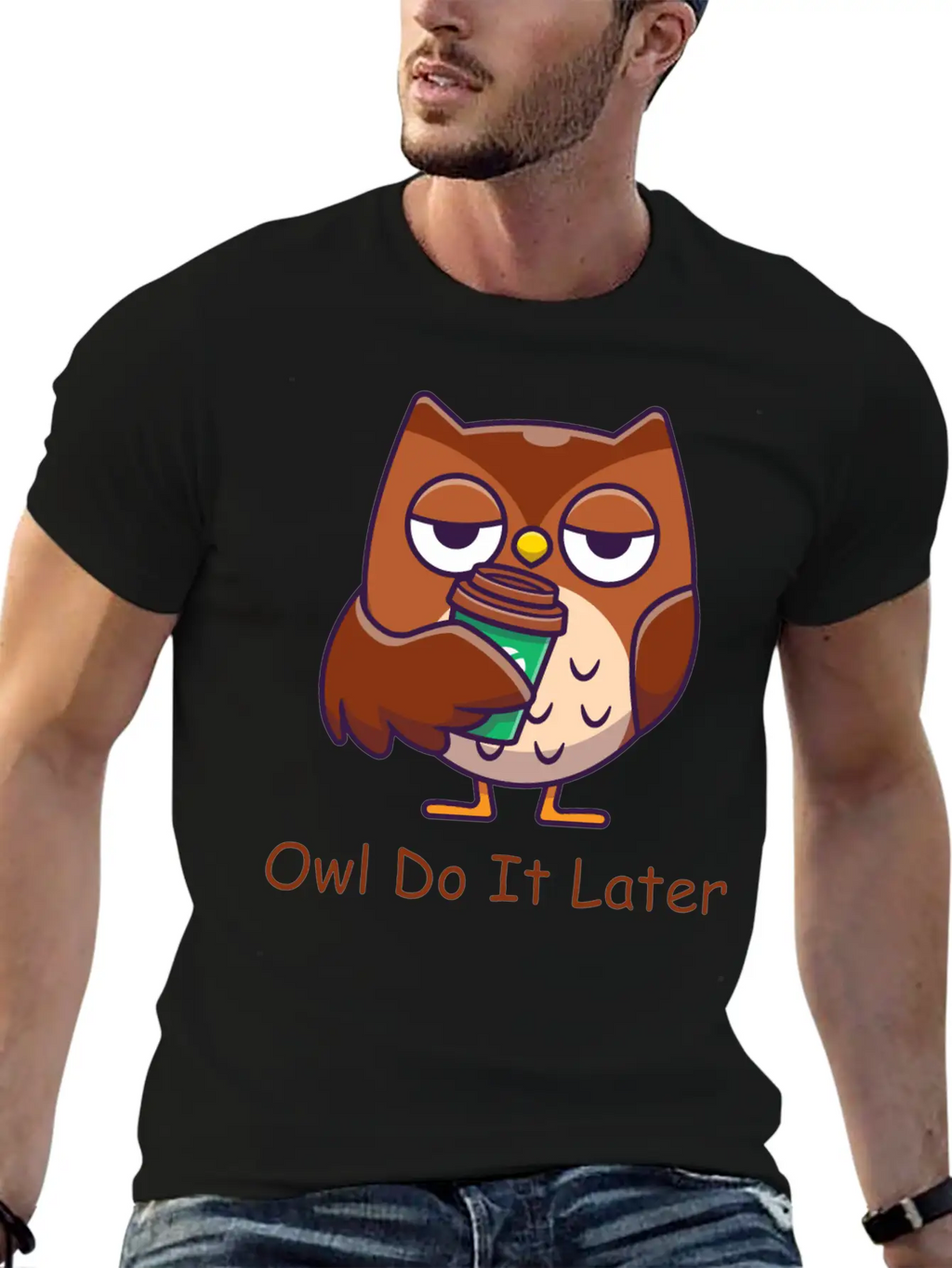 Owl Do It Later Funny Owl Timeless Short Sleeve Tee – Comfy And Minimalist Design