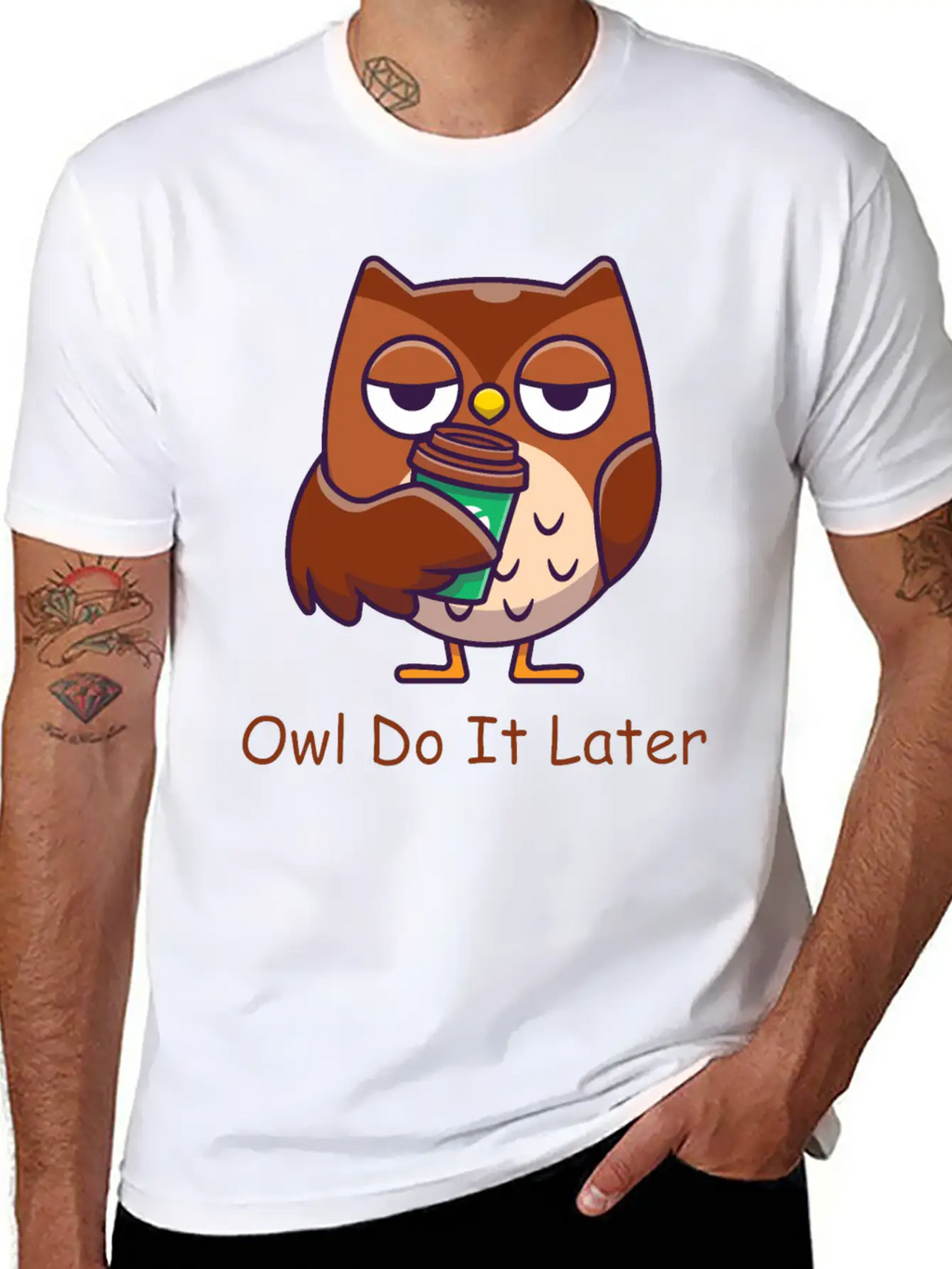 Owl Do It Later Funny Owl Timeless Short Sleeve Tee – Comfy And Minimalist Design