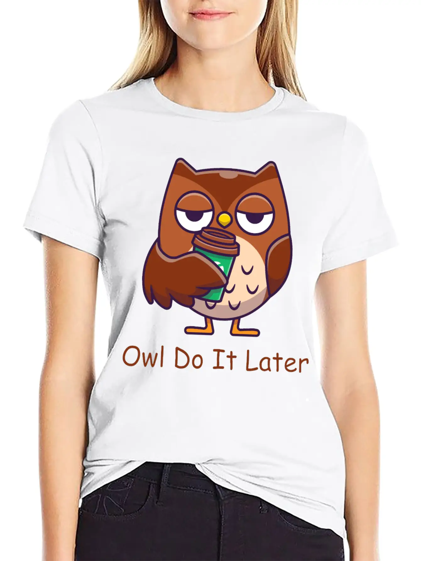 Owl Do It Later Funny Owl Timeless Short Sleeve Tee – Comfy And Minimalist Design