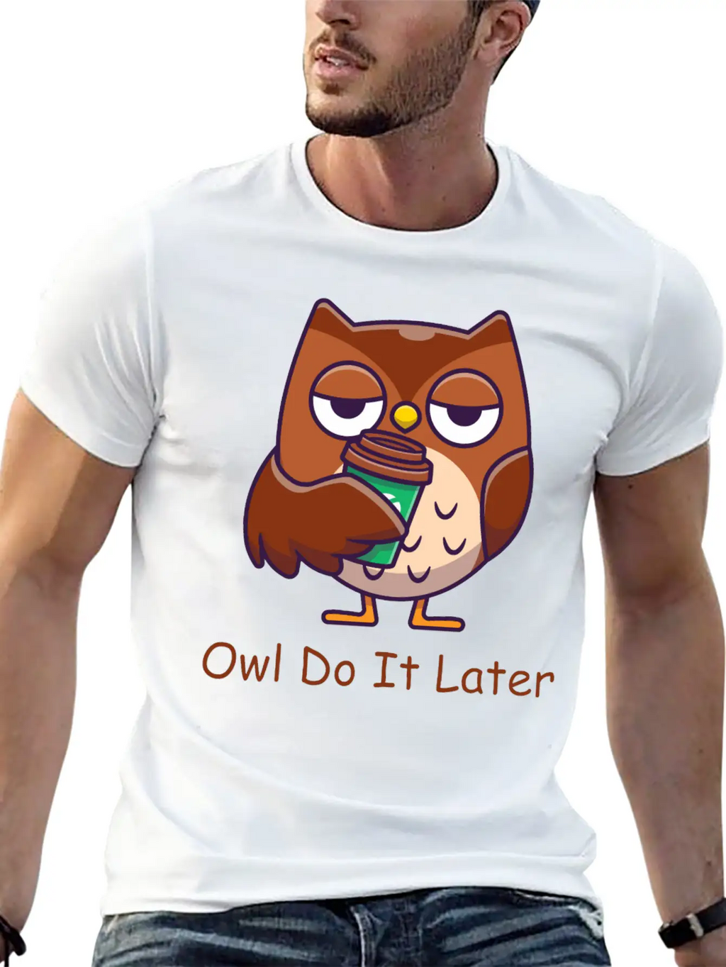 Owl Do It Later Funny Owl Timeless Short Sleeve Tee – Comfy And Minimalist Design