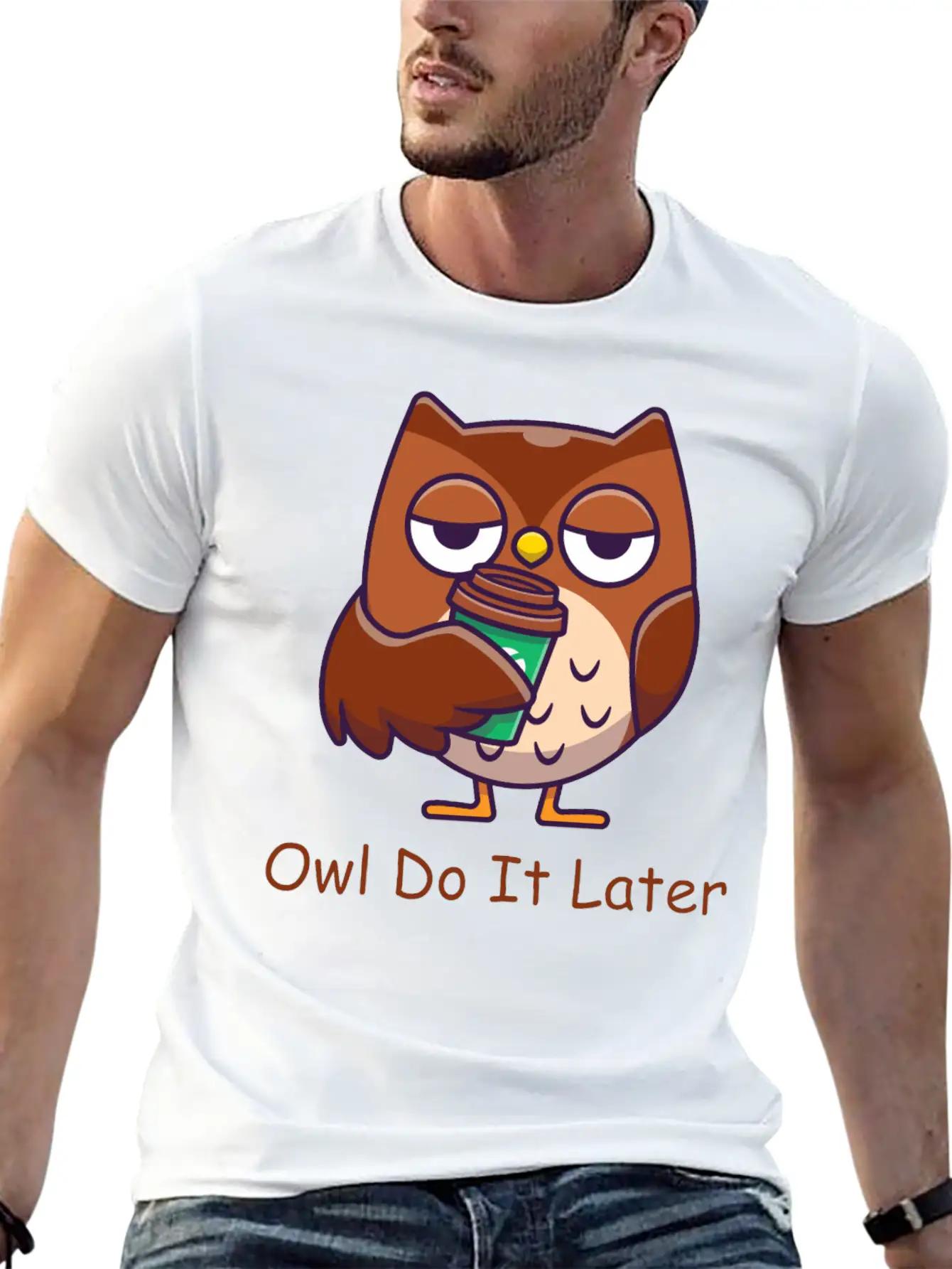 Owl Do It Later Funny Owl Timeless Short Sleeve Tee – Comfy And Minimalist Design