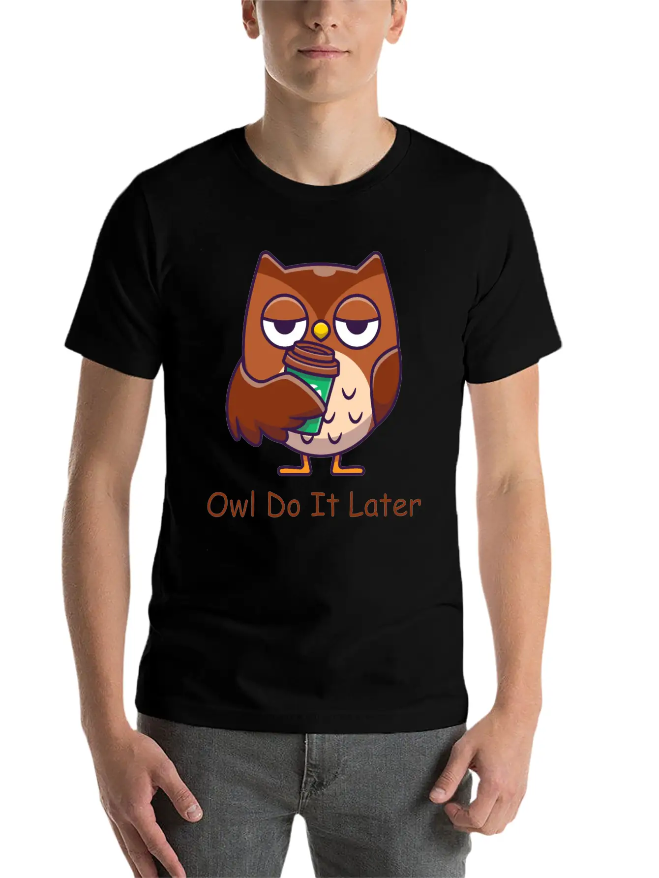 Owl Do It Later Funny Owl Timeless Short Sleeve Tee – Comfy And Minimalist Design
