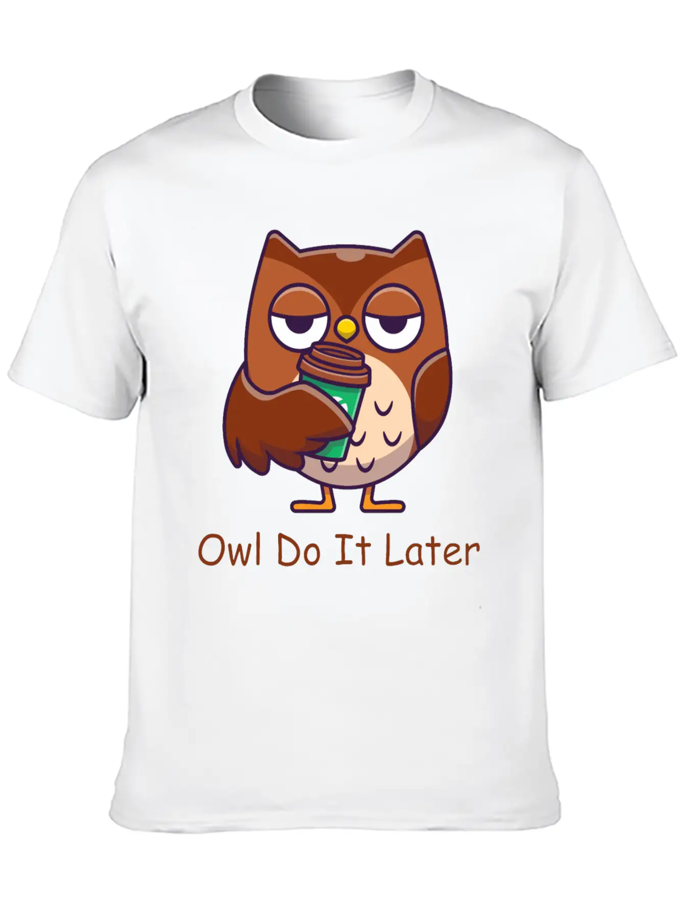 Owl Do It Later Funny Owl Timeless Short Sleeve Tee – Comfy And Minimalist Design