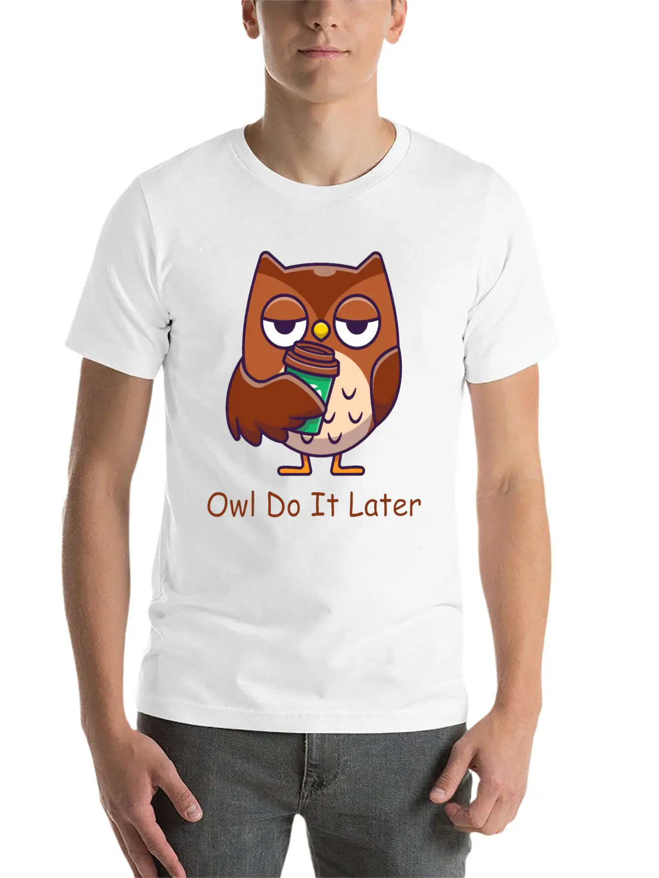 Owl Do It Later Funny Owl Timeless Short Sleeve Tee – Comfy And Minimalist Design