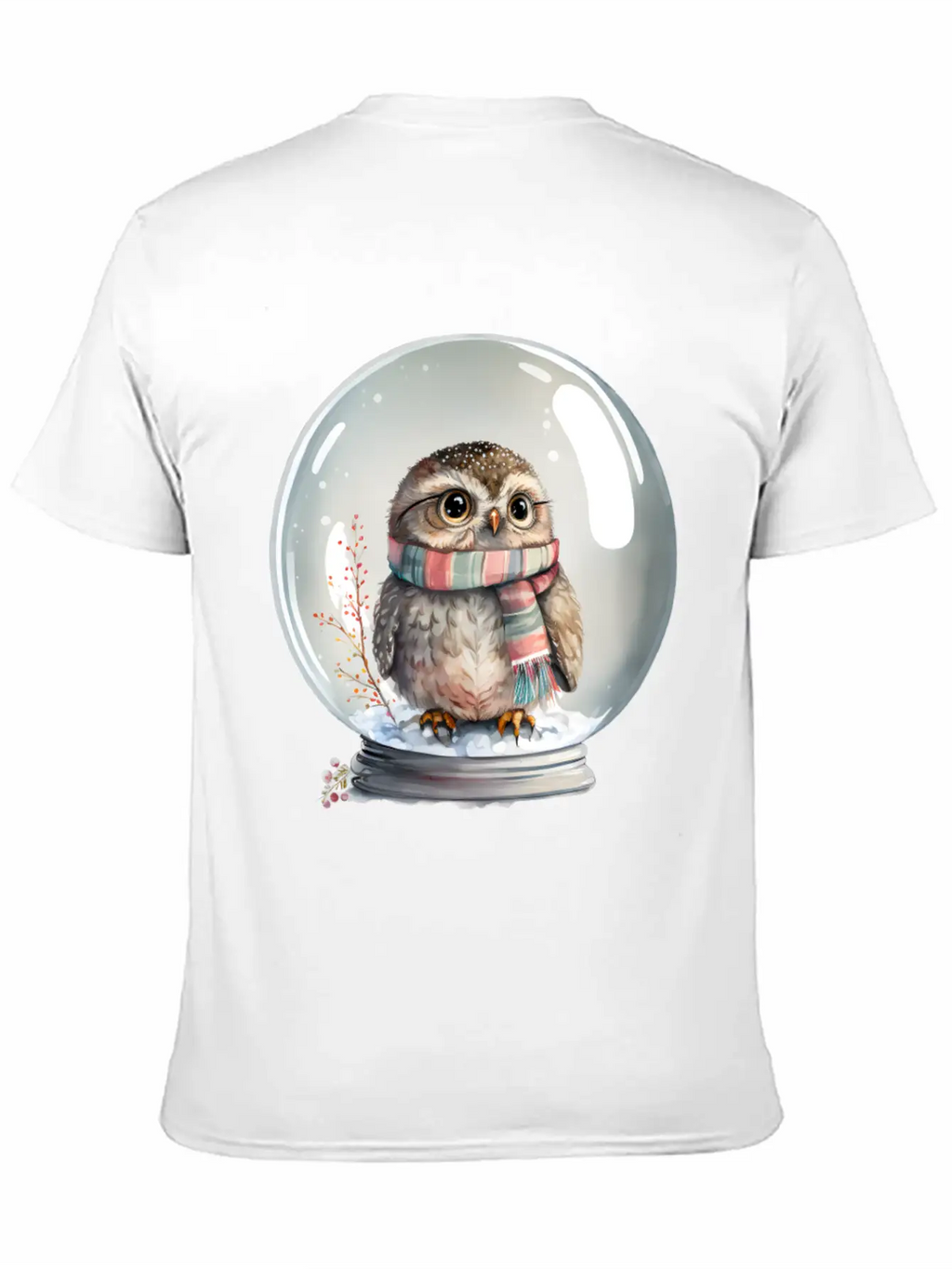 Owl In Snowglobe Unisex Casual T-Shirt – Clean Design For Daily Comfort