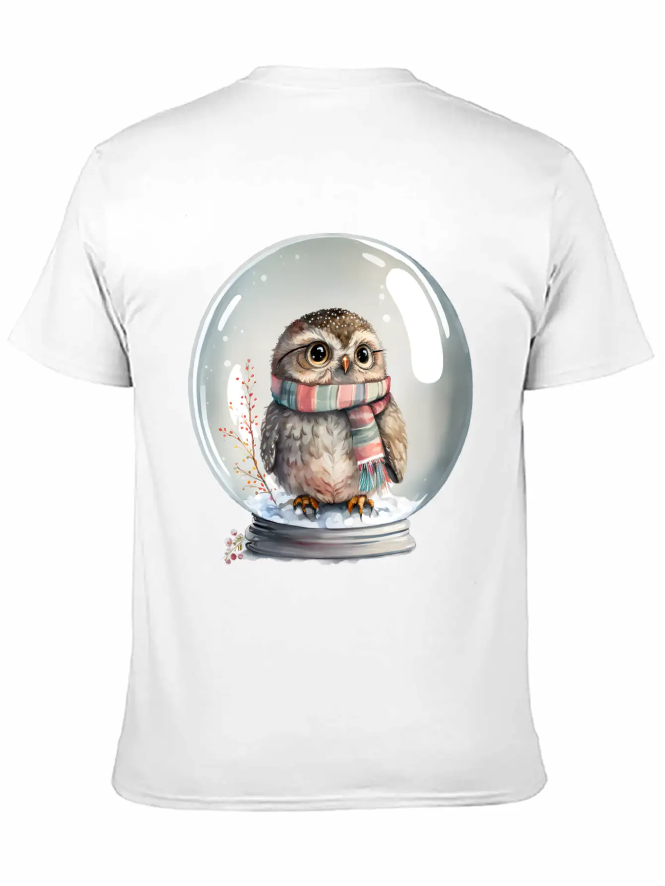 Owl In Snowglobe Unisex Casual T-Shirt – Clean Design For Daily Comfort